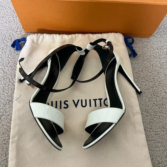 Preowned Womens Louis Vuitton Passenger Heel Sandals Monogram EBENE Sz. 38/US 8. - Picture 12 of 12
